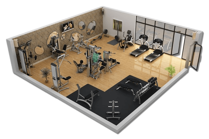 3D Rendered gym design