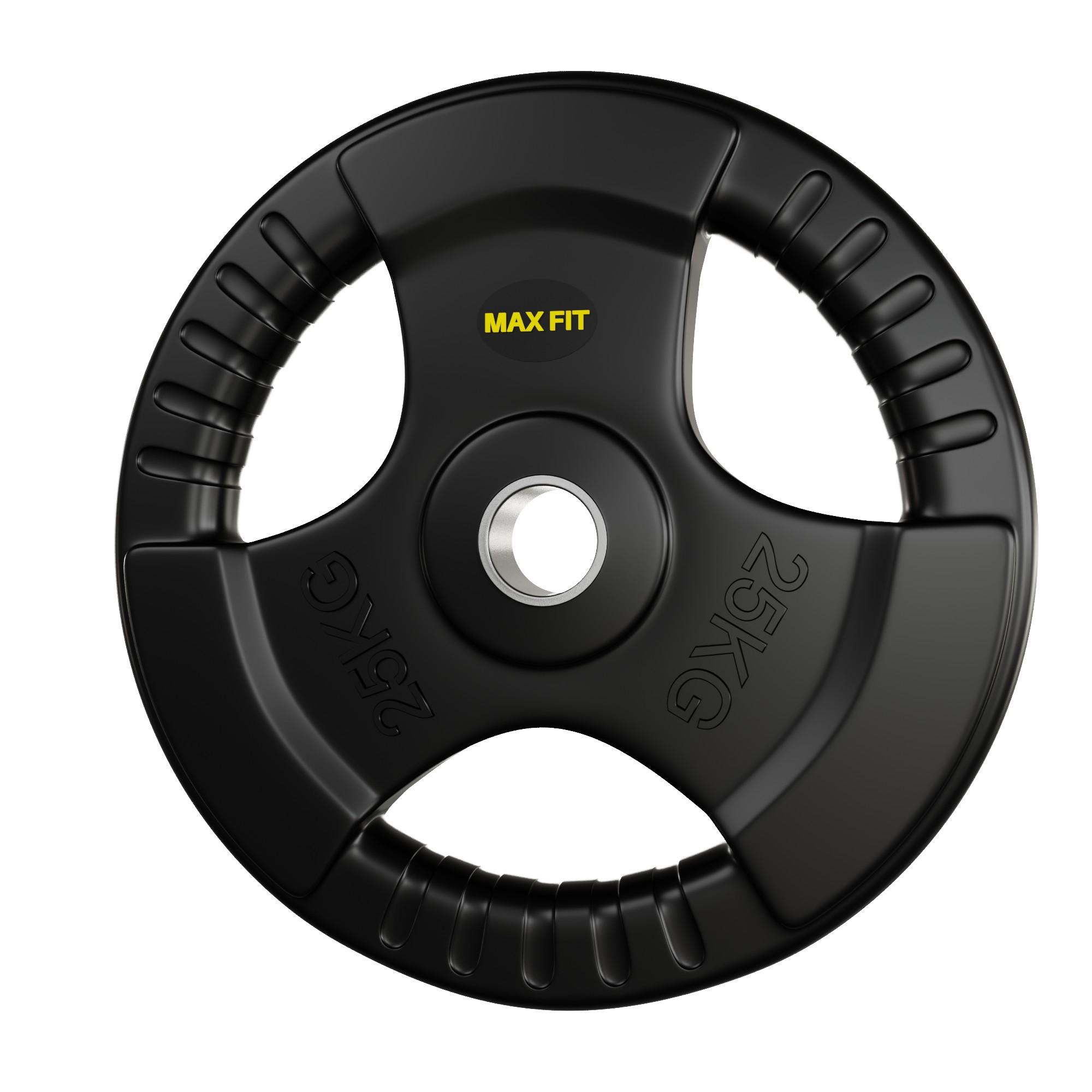 MaxFit Olympic Tri Grip Rubber Weight Plates - Image 2