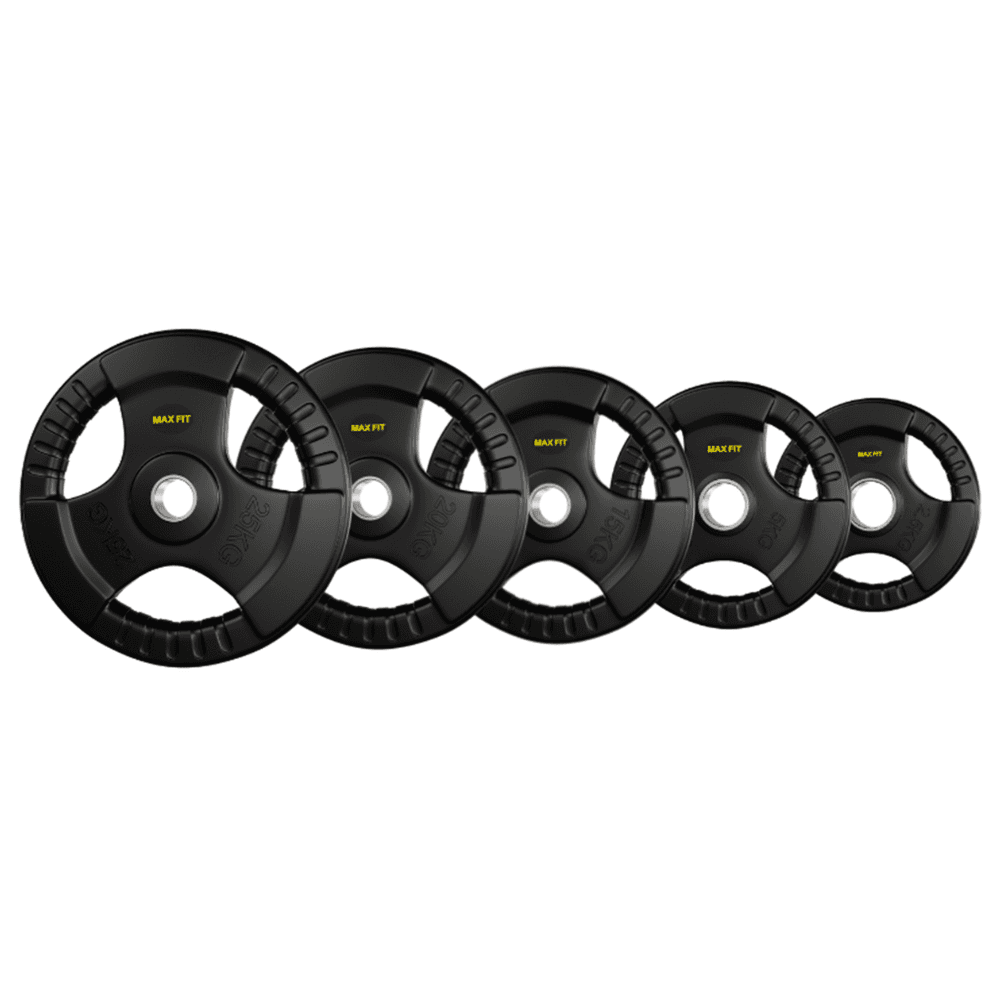 MaxFit Olympic Tri Grip Rubber Weight Plates