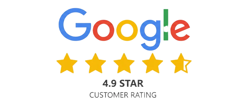 Google Reviews 4.9 star customer rating